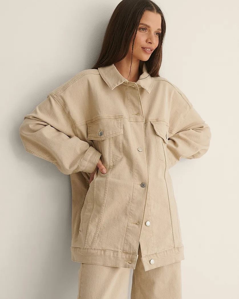NA-KD Oversized colored denim jacket