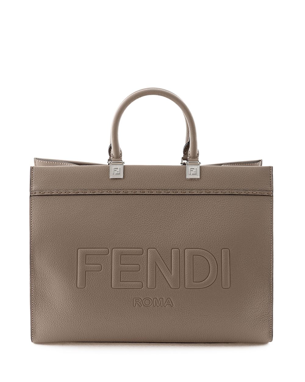FENDI Tote ‘Sunshine’ Medium Dove Grey Leather Bag